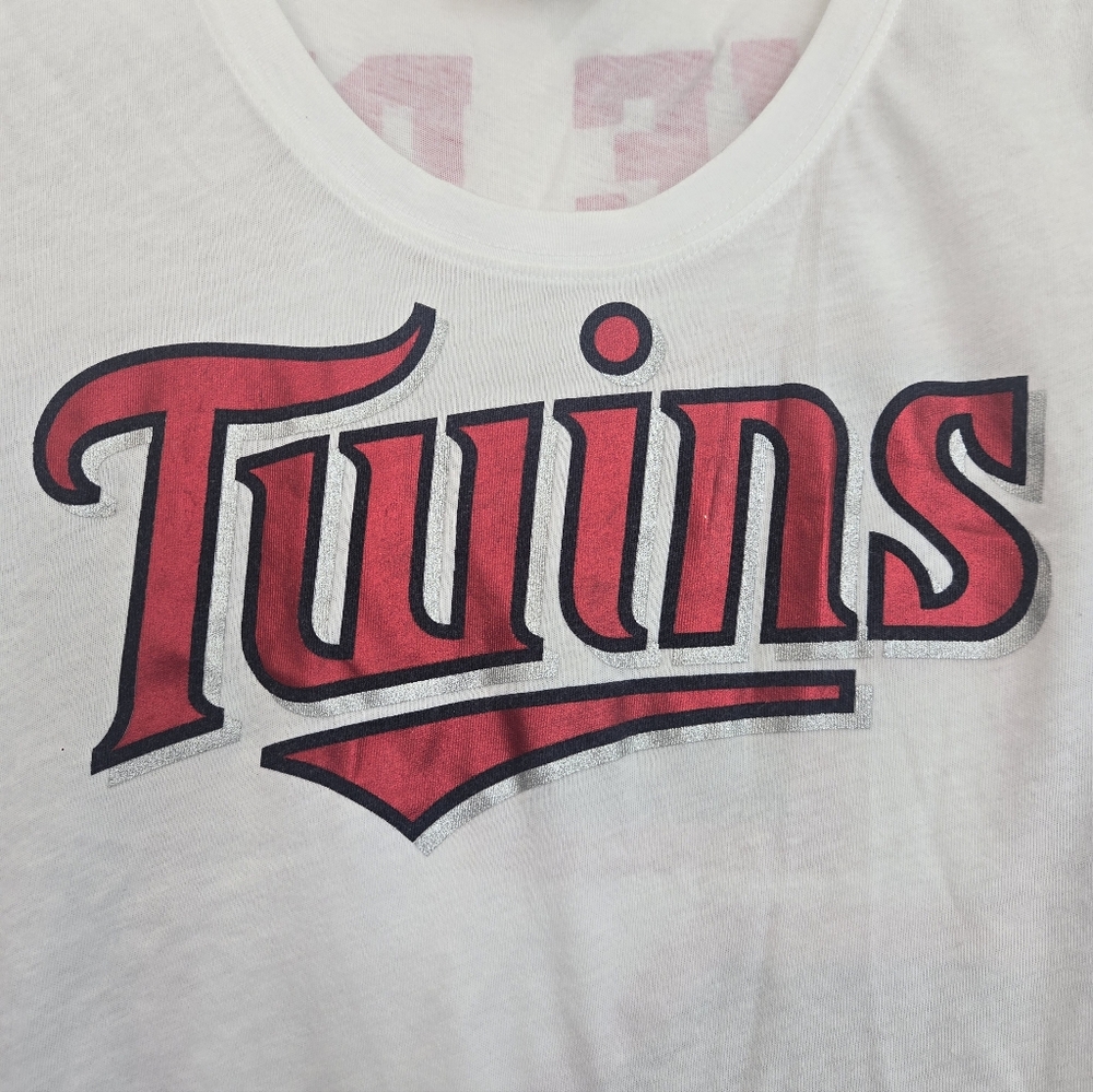 Victorias Secret PINK Twins Womens White and Red T-Shirt Size Medium - Picture 4 of 5